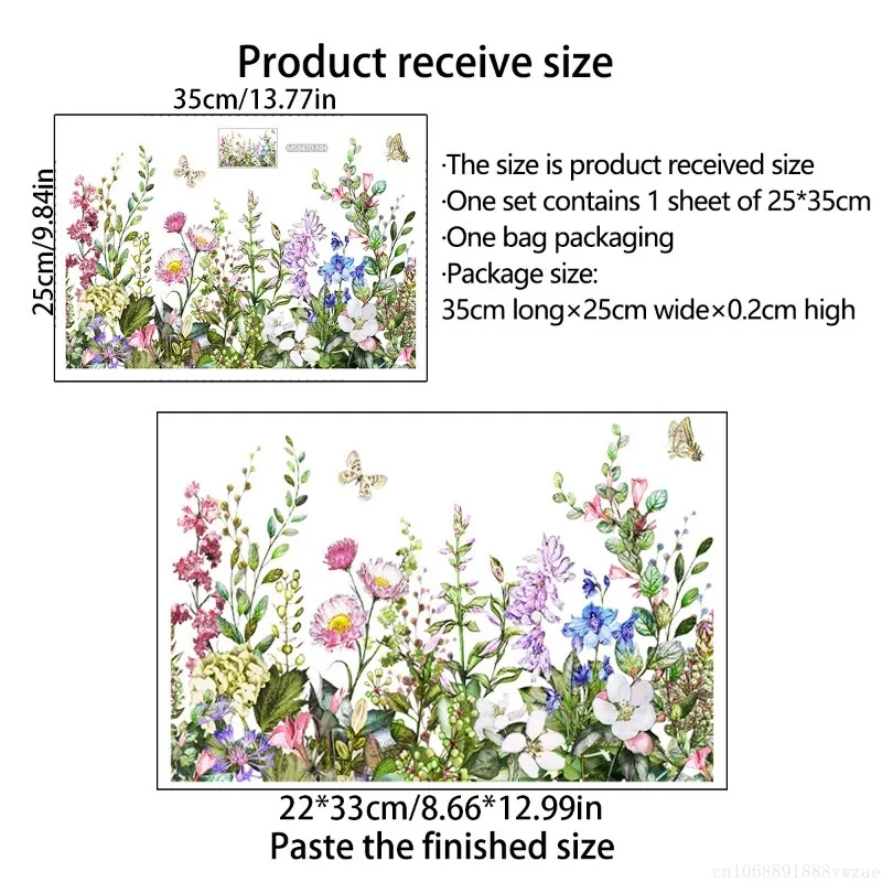 Green Plant Leaves Flowers Toilet Stickers Self-Adhesive Toilet Lid Stickers Bathroom Wall Sticker Cover Decor Decal