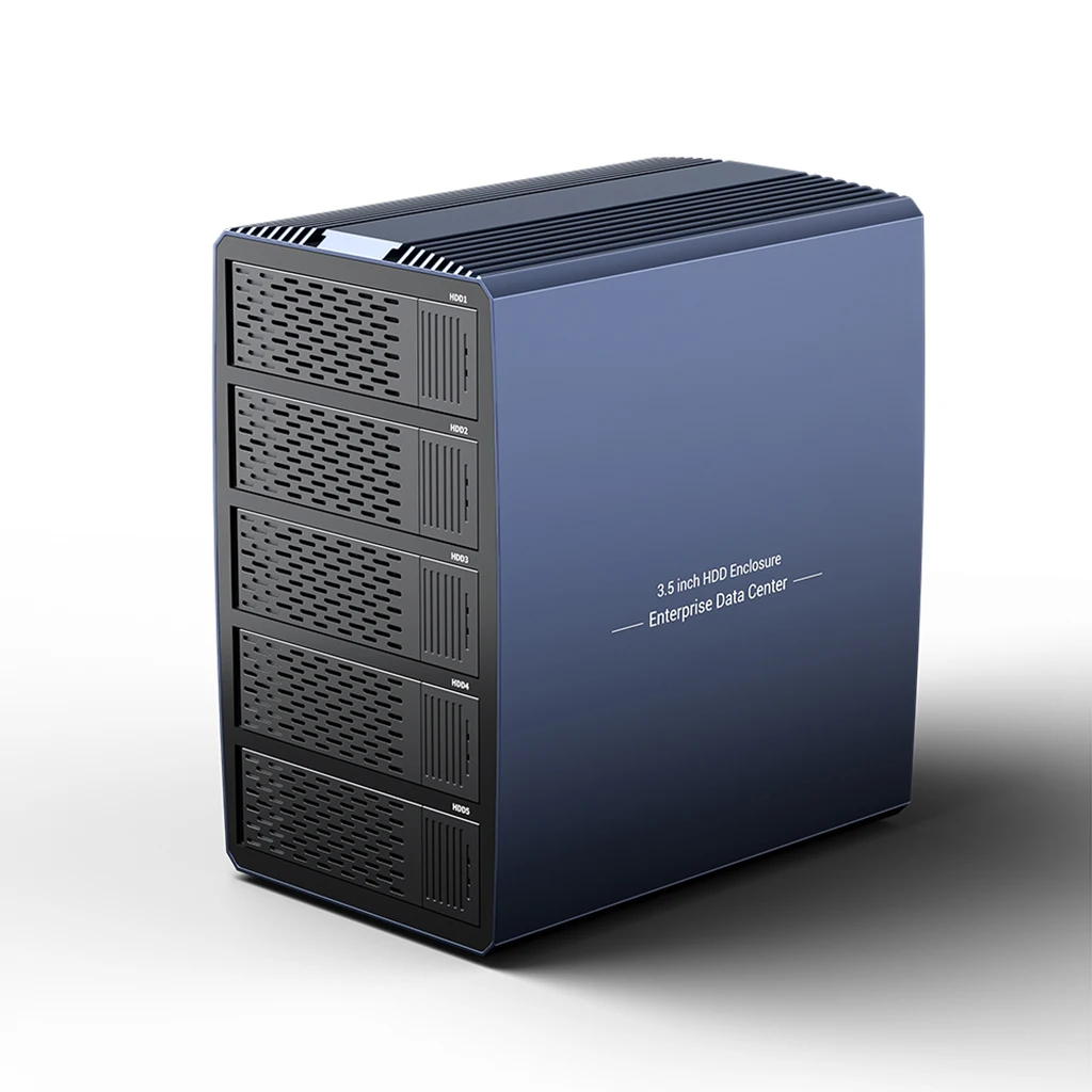 하드 드라이브 도킹 스테이션, 알루미늄 HDD 케이스 지지대, 2.5, 3.5 인치 HDD, SSD용 8 레이드 모드, 5 베이 SATA HDD 도킹 스테이션