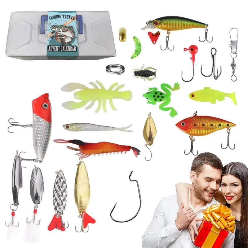 

2023 Fishing Advent Calendar Creative Christmas Calendar Practical Christmas Countdown Festive Fishing Lures For Christmas