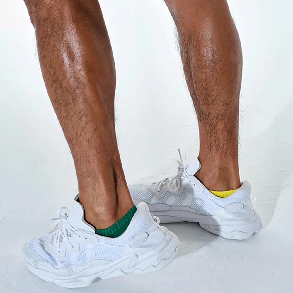 Men's Original 6 Six-color Rainbow Boat Socks Left and Right Foot Combed Cotton Sports Socks Boat Socks Thin