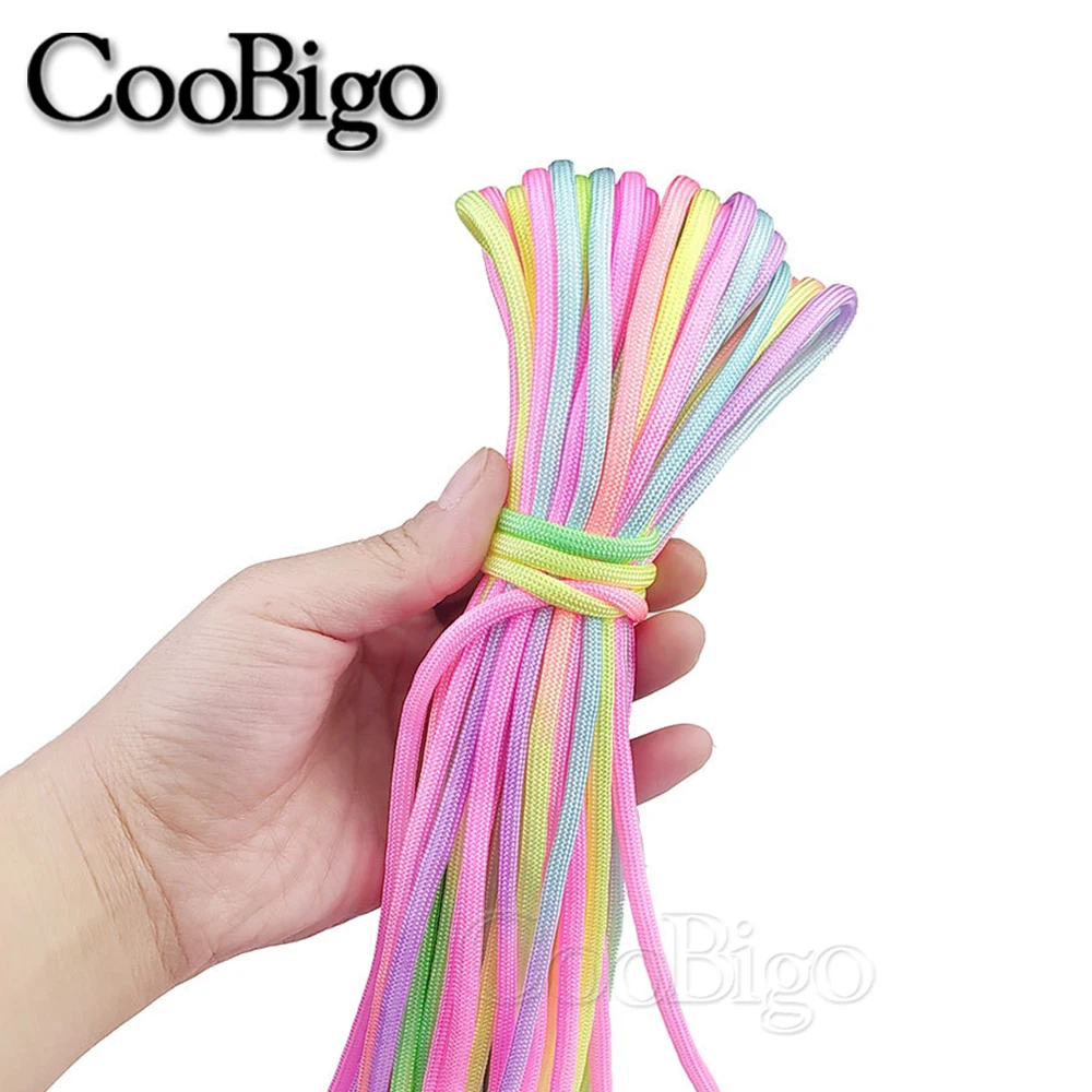 4mm Light Rainbow Paracord Rope 550 Parachute Cord 7 Strand Core Mil Spec Type III Outdoor Climb Camping Tent Survival Bracelet paracord rope braided paracord paracord accessories paracord bracelet paracord lanyard pendants paracord jig