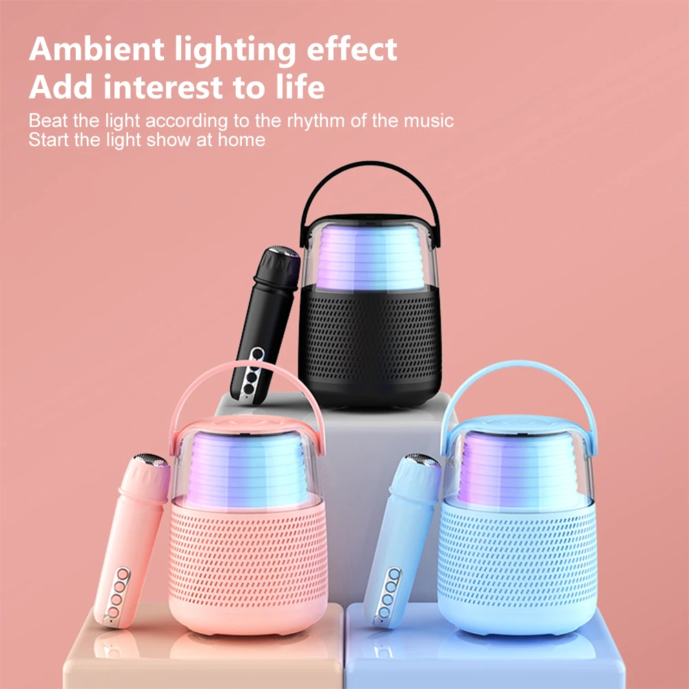 

Family Ktv Speakers Stereo Wireless Bluetooth Speaker Children's Microphone Audio All-in-One Karaoke Machine Sound Card