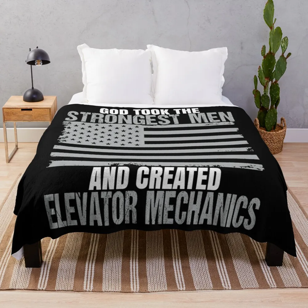 Strongest Men Are Elevator Mechanics Throw Blanket Decorative Sofa