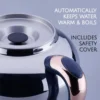 Korkmaz Tea Maker Set | Stainless Steel Samovar, Electric Teapot Set for Gift, Housewarming, Family Gathering | Inox-Rose Gold, 5