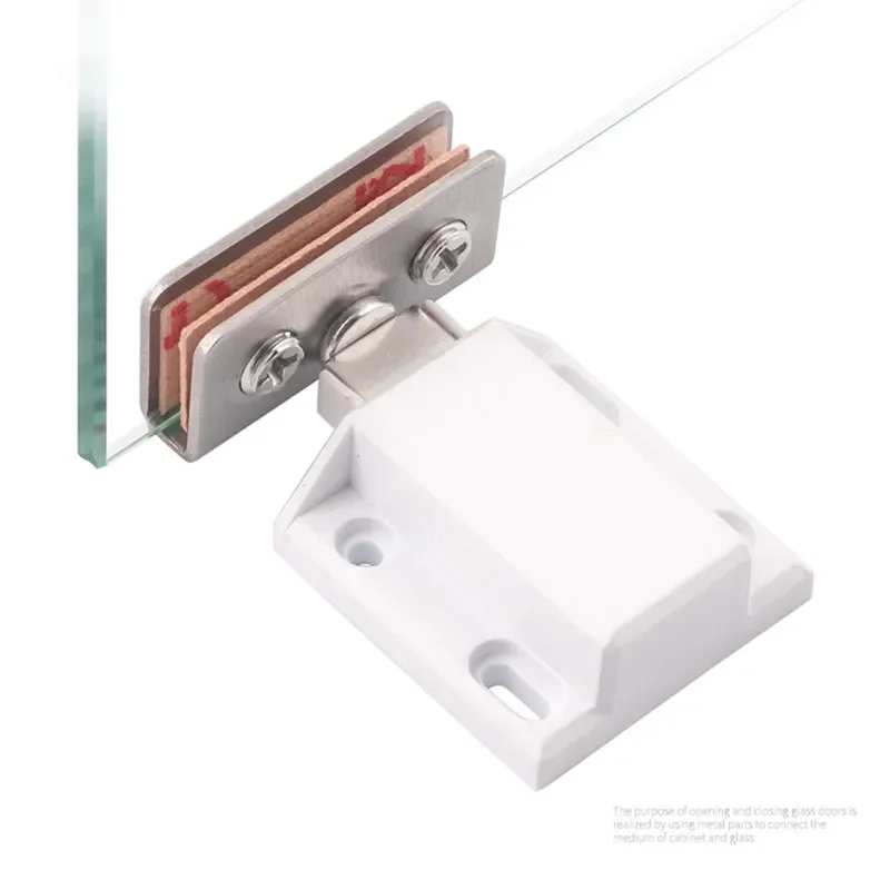 Stainless Steel Magnetic Closer Glass Hinges Cabinet Catches Furniture Hardware Kitchen Wine Cupboard Latch Door Suction Hinges