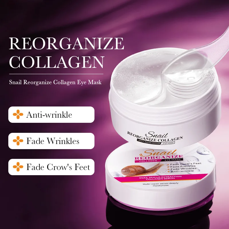 SADOER Snail Eye Skin Care Sets Collagen Anti Dark Circles Eye Mask Moisturizing Anti-aging Eye Cream Travel Size Skin Care