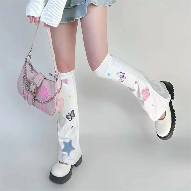 

Women s Kawaii Leg Warmers Star Butterfly Y2k Gothic Long Slouch Casual Boot For Teen Girls Knee High Boot Stockings Streetwear