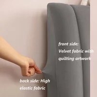 Housse de tête de lit matelassée en peluche tout compris, couverture de tête de lit en velours doux, housse de protection de chevet en flanelle chaude d'hiver 2
