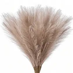 Set of Red Artificial Reeds - Tall Plush Faux Grass for Elegant Wedding and Party Decor (Brown)