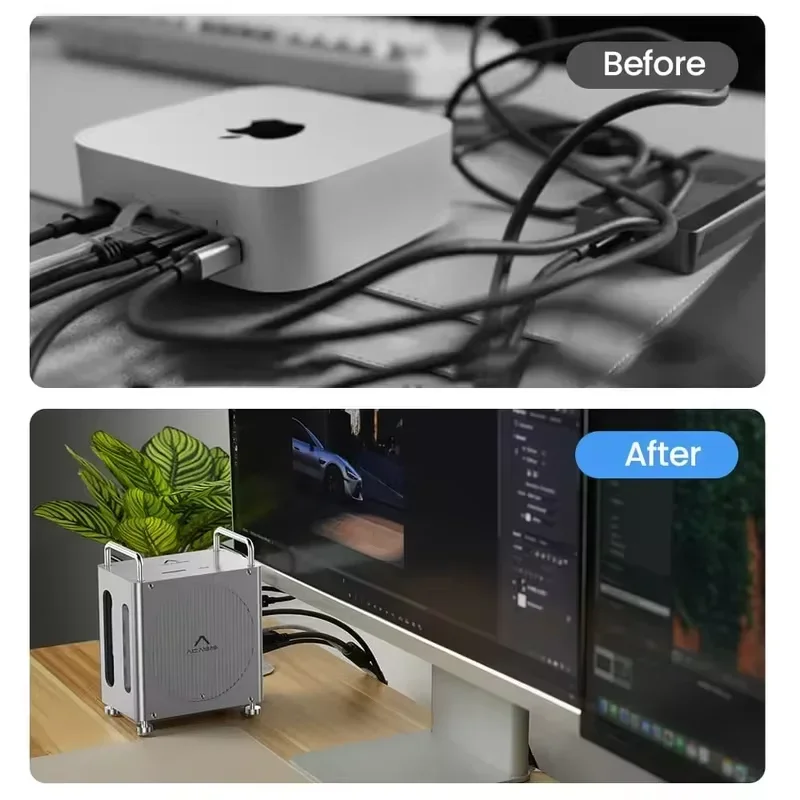 Acasis USB-C 40Gbps 도킹 스테이션 및 듀얼 베이 M.2 NVME 슬롯 16TB DP 144HZ TF/SD 4.0 PD 30W Mac Mini M4/Pro용 8-in-1