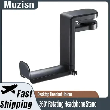 360° Rotating Headphone Stand Desktop Headset Holder PC Gaming Headset Desk Hanger Hook For Earphone Controller 1