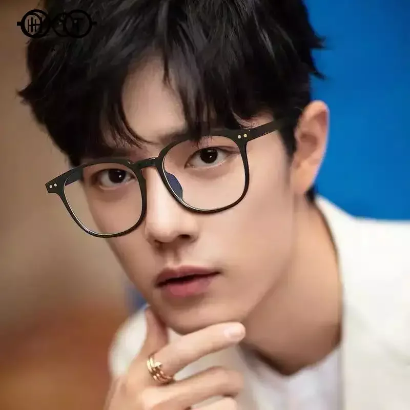Korean Style Rice Nail Glasses for Men Retro Round Frame Eyeglasses Anti-blue Light Glasses