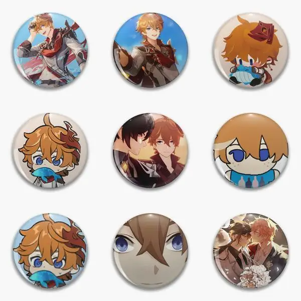 

Childe Genshin Impact And Soft Button Pin Decor Cartoon Women Creative Cute Clothes Badge Collar Hat Brooch Gift Fashion Lover