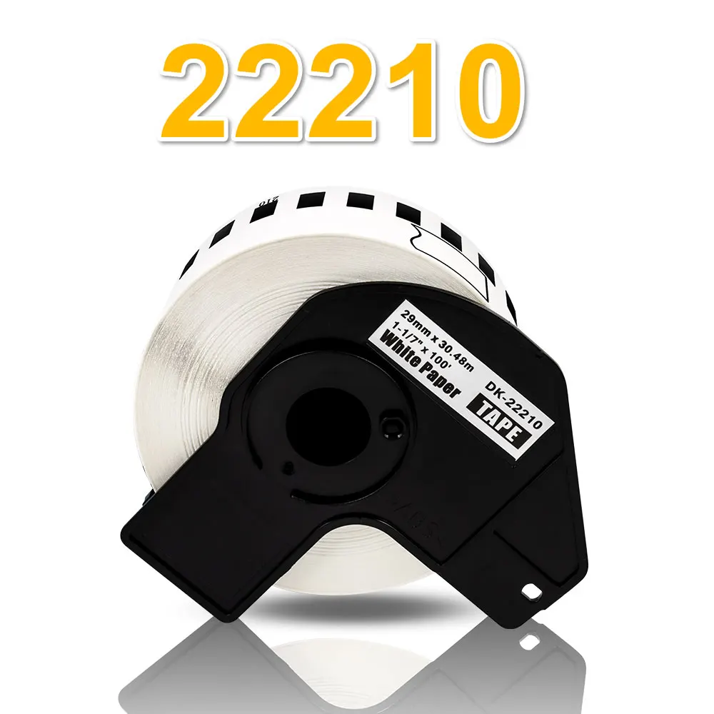 

1 Roll DK-22210 Thermal Label 29mm*30.48m Continuous Length White Paper Tape DK 22210 DK 22210 Compatible for Brother QL Printer