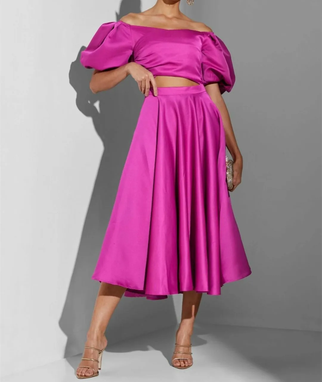 

Classic Short Satin Evening Dresses WIth Pockets A-Line Pleated Tea Length إفننغ دريسس Robes de Soirée for Women