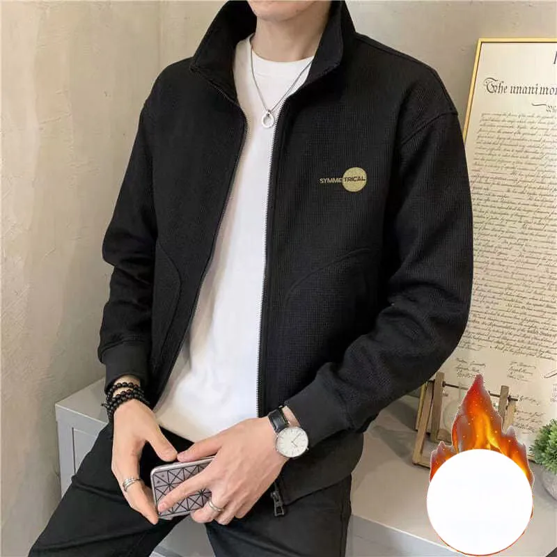 Autumn Winter KPOP Fashion Style Harajuku Slim Fit Sweatshirt Loose Casual All Match Outerwear Pockets Zipper Long Sleeve Jacket