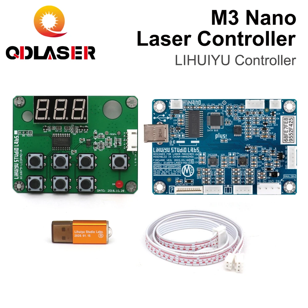 Qdlaser Lihuiyu M3 Nano Pannello Di Controllo Laser + Controller Scheda Madre Madre + Dongle B System Engraver Cutter Per Macchina K40