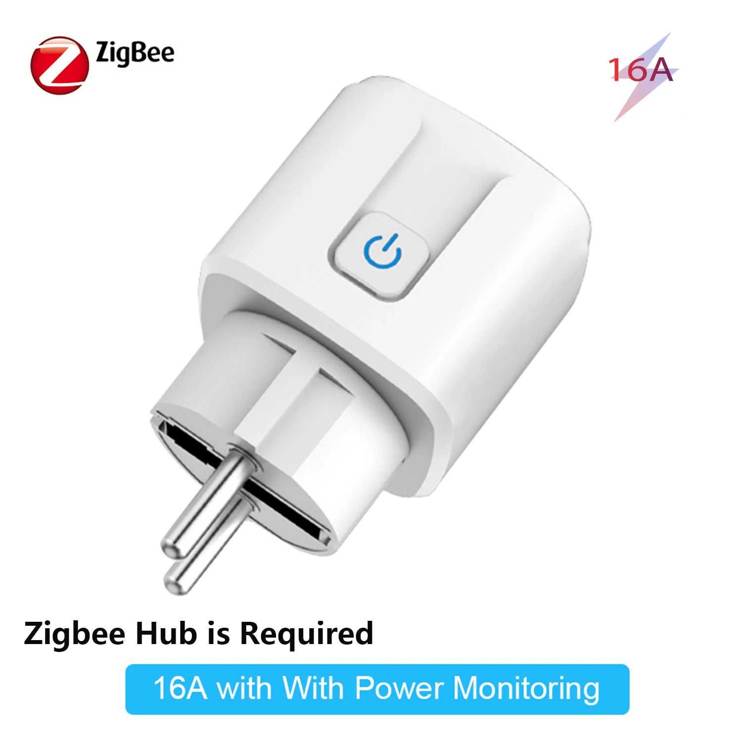 שקע חכם של טויה, תקע אירופאי Zigbee 16A/20A עם מדידת צריכת חשמל, שליטה קולית דרך אפליקציית Alexa, שליטה מרחוק, תואם Alexa, Google Home, Yandex Alice