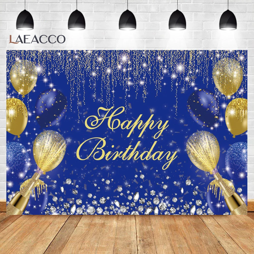 Photo Backdrop Pink Balloons Golden Glitters Diamond Decor Adult Birthday Family Child Party Decoration