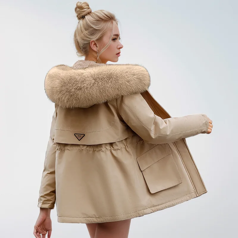 -30 Degrees Snow Wear Medium Long Parkas Winter Jacket Women Removable Lining Hooded Clothes Female Down Cotton Warm Coat down jacket parka coat parkas coat