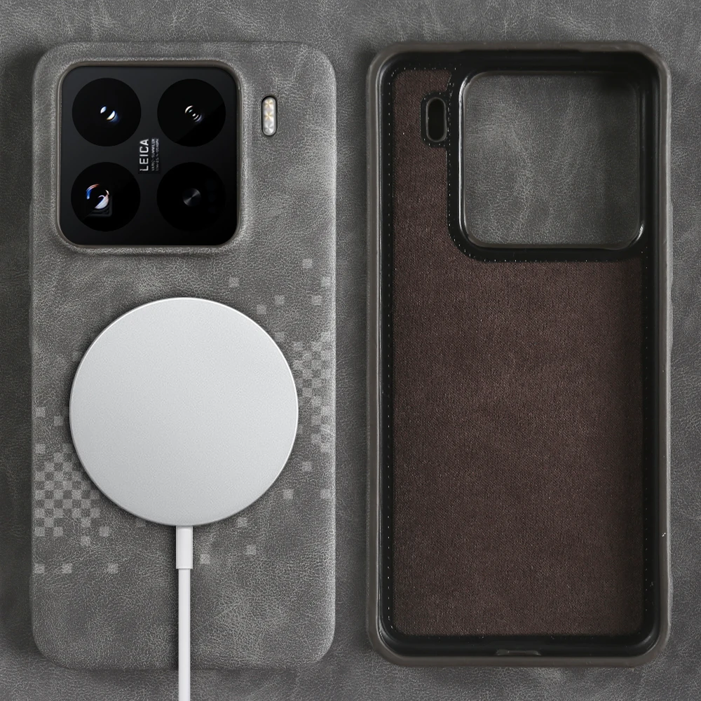 Luxury PU Leather Magnetic Wireless Charging Case Cover