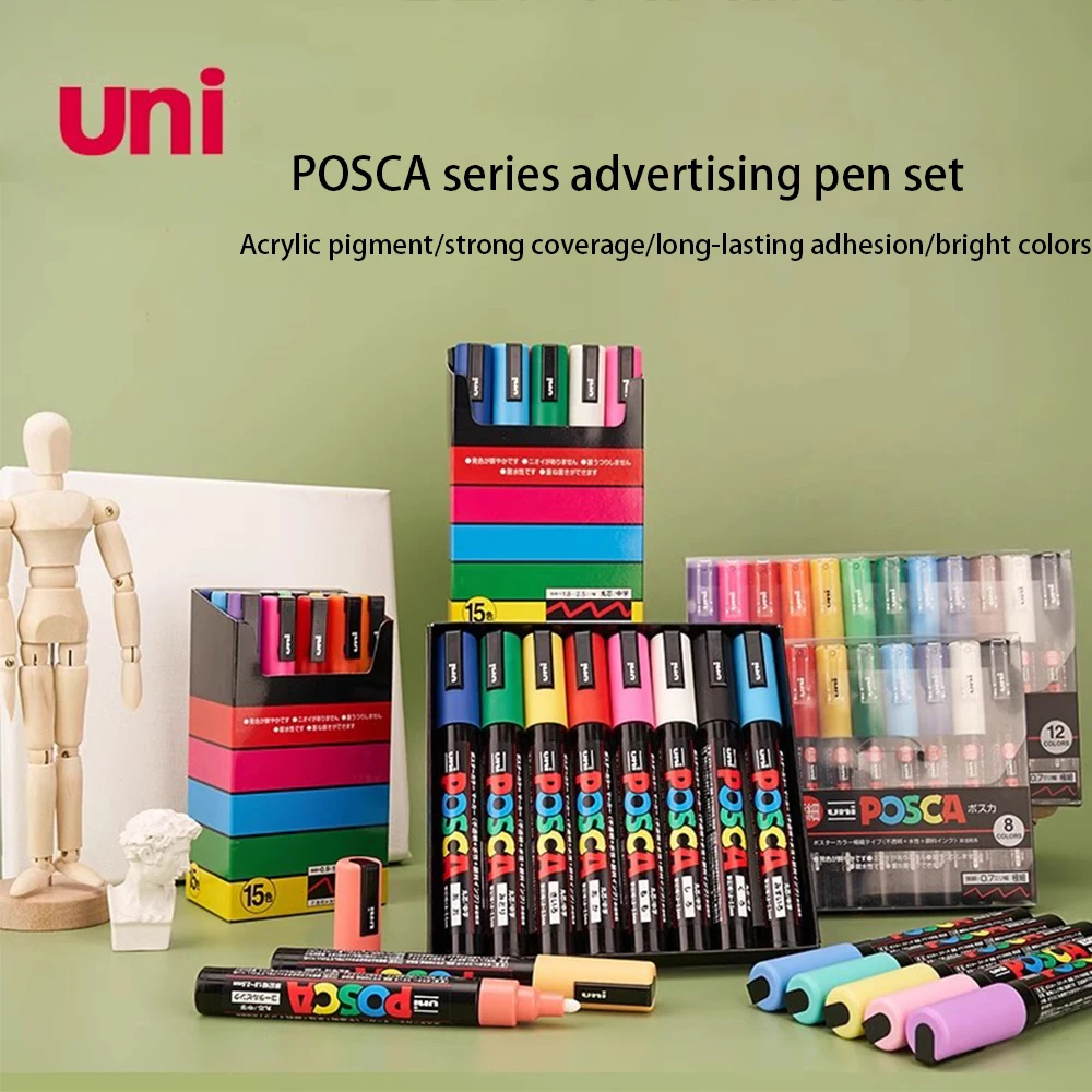 Uni Posca Paint Markers Set Acrylic Drawing Painting Pens Pencil