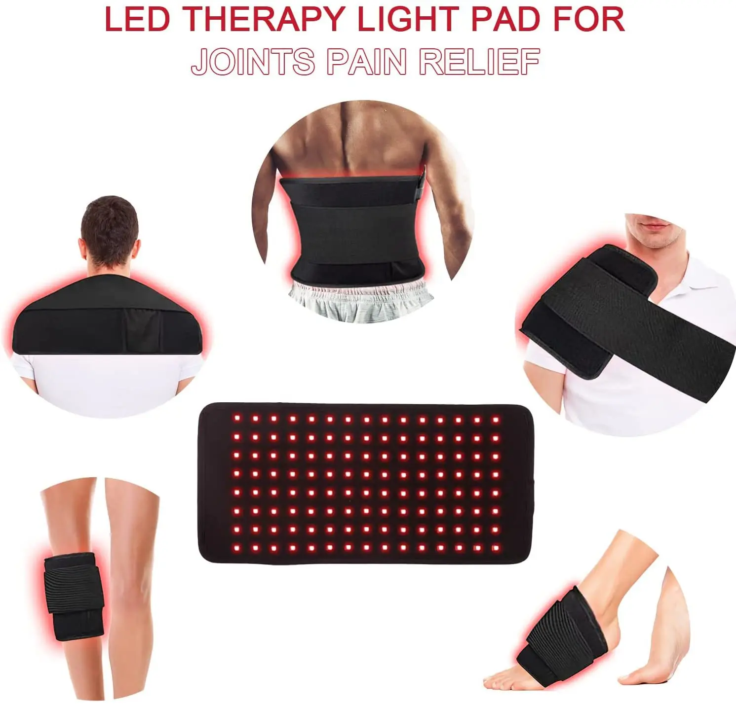 

Bokeds Red Light Therapy Belt Near Infrared LED Red Light Therapy Wrap Wearable Pad for Leg Knee Back Waist Shoulde