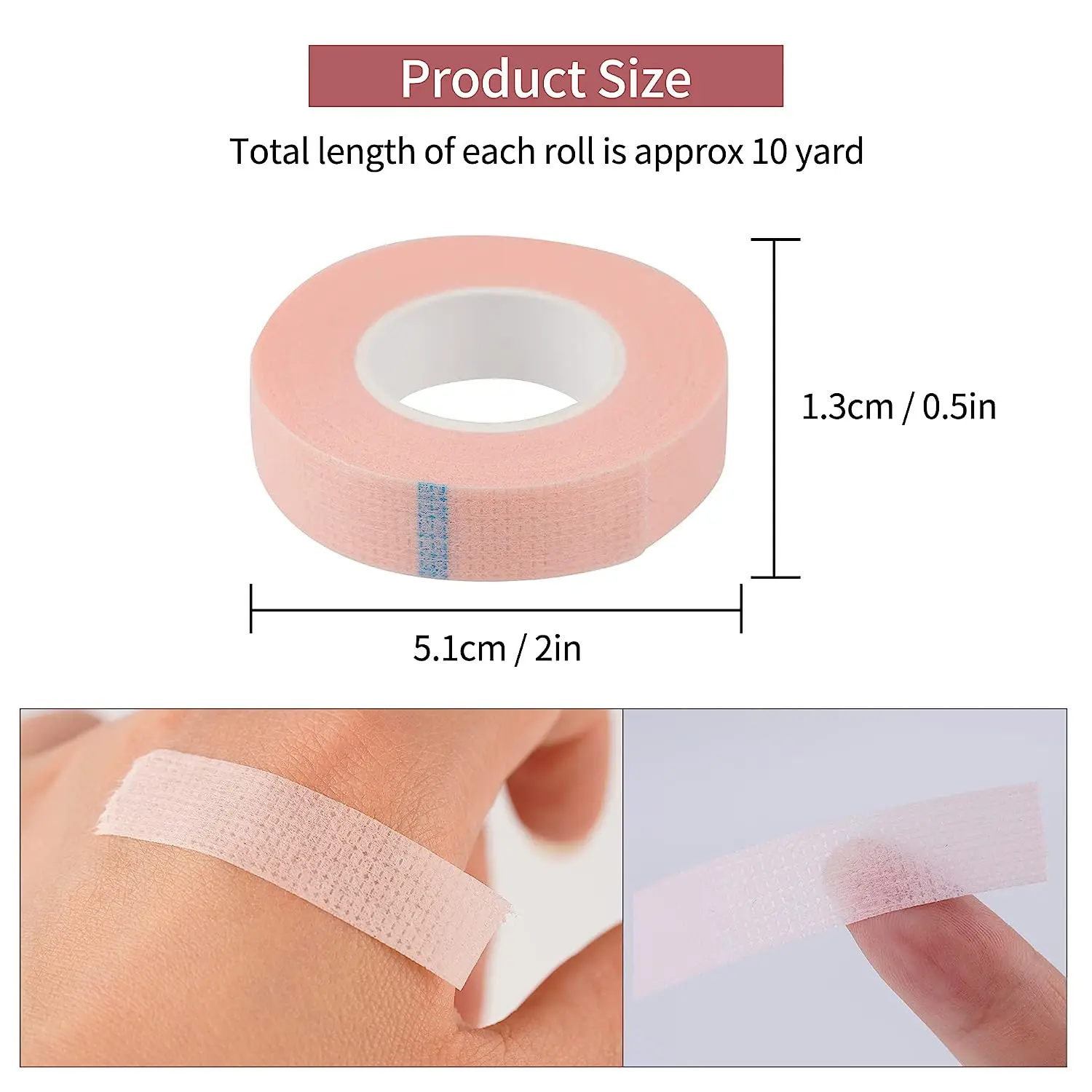 3 Rolls Waterproof Plaster 3M Pink Skin Sensitive Extension Adhesive Medical Eyelash Lash Tape silicon gel