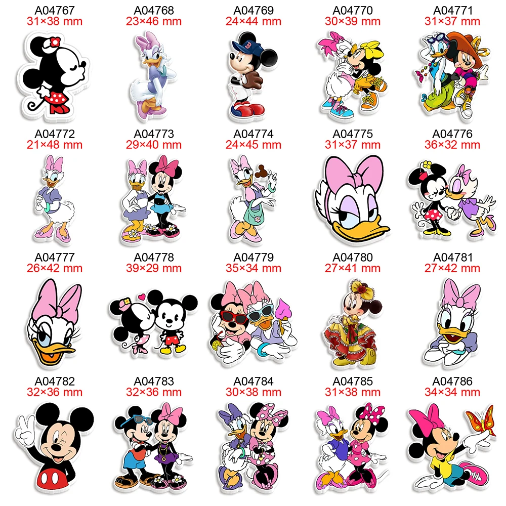 

Pink Minnie Mouse Daisy Duck Printed Disney Flatback Planar Resin For DIY Craft Supplies Charms