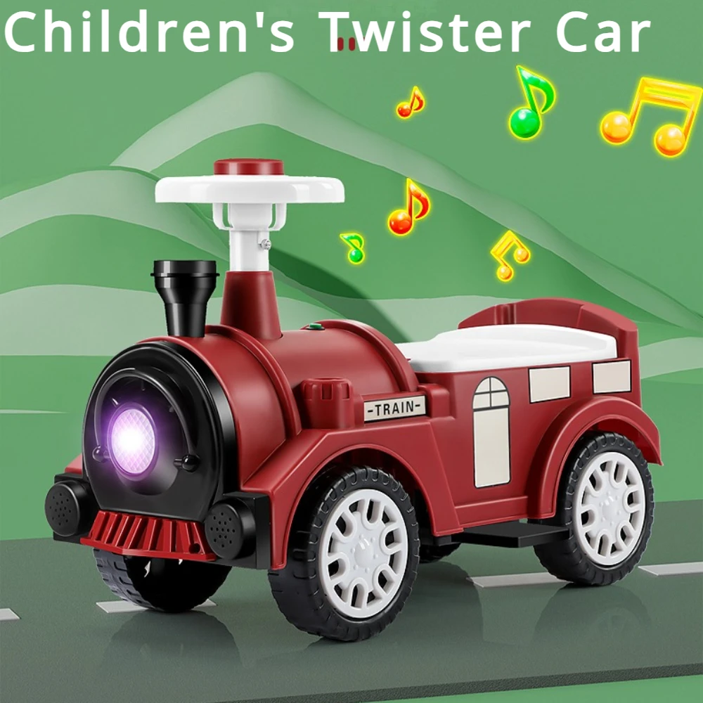 Toddler Balance Car Kids Ride On Train With Lights & Music Under Seat Storage