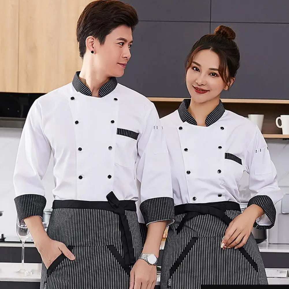 Practical Chef Top Soft Uniform Easy to Wash Hotel Clothes Unisex Dirt-resistant Chef Shirt