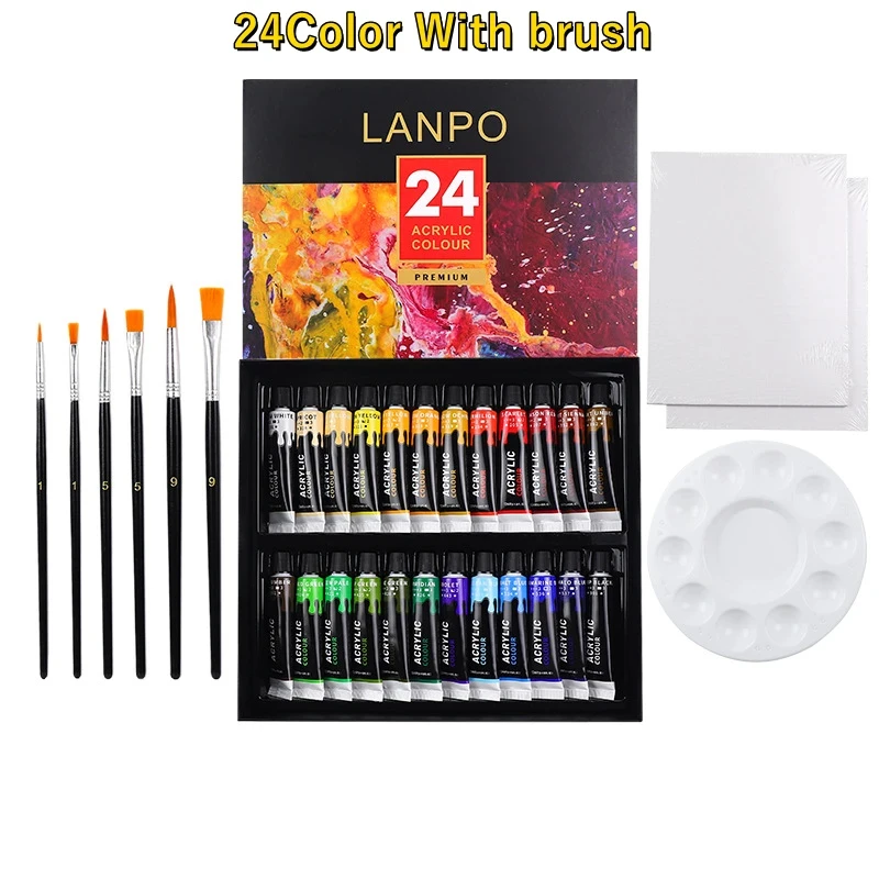 Set Di 12 Pennelli Acrilici AROIC – Punte Di Varie Misure, In Nylon, Per Pittura Su Tela, Rocce, Ceramica