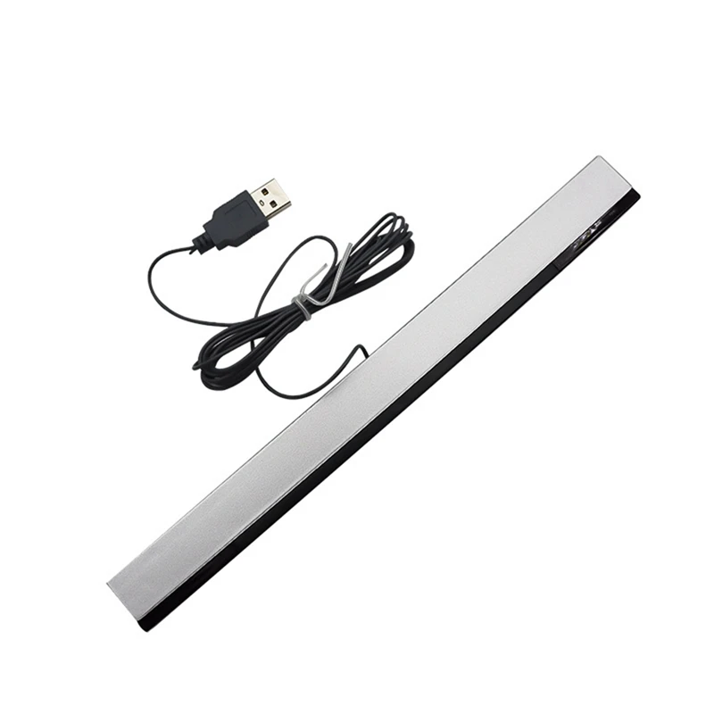Per Wii Sensor Bar Silver Sensor Bar Sensore Di Plastica Bar Ricevitori Cablati Ir Signal Ray Usb Plug Sostituzione Per Nitendo Remote