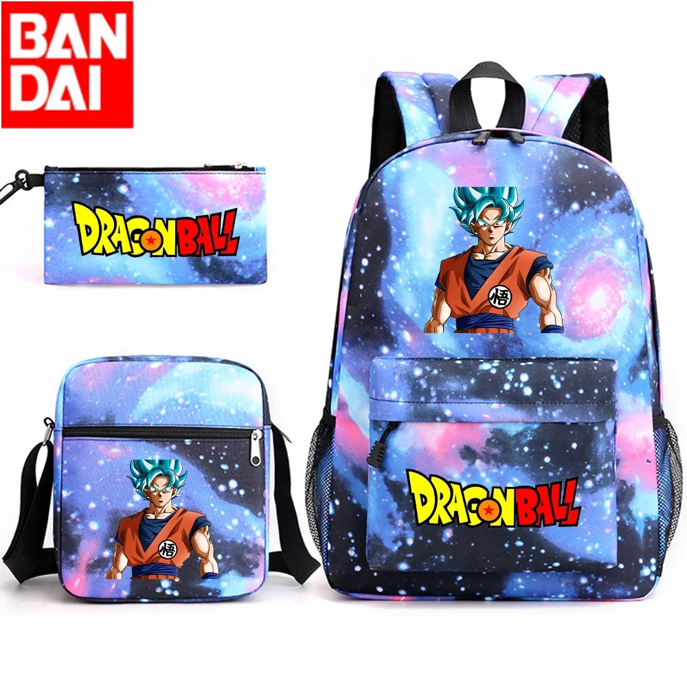 

Bandai Dragon Ball School Bag Three-piece Game Children's Backpack Schoolbag Boys and Girls Backpack Lightening Zipper Shoulders