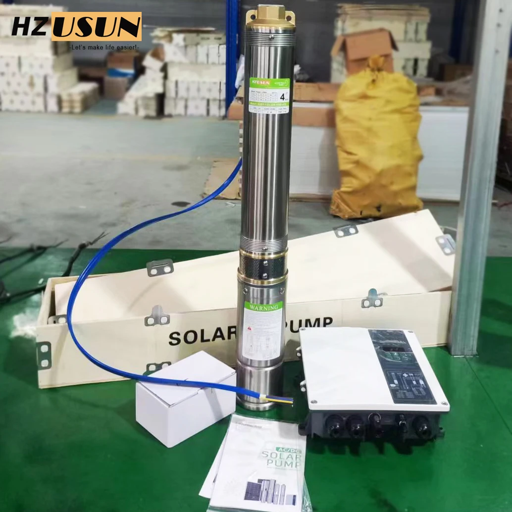 Pompe à Eau Solaire Submersible Hybride 2200W 3HP - Pour Puits Profonds Jusqu'à 125m, Irrigation, 155-189 L/min