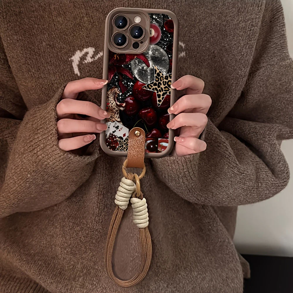 Y2K Leopard Star Floral Print Phone Case Cover