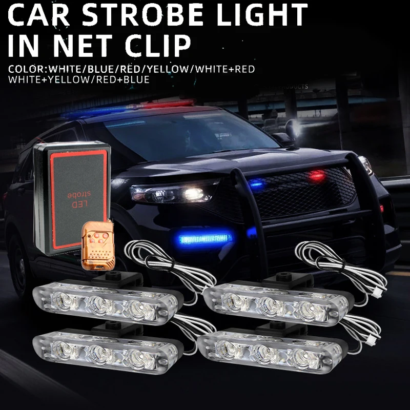 

Car 3LED Light Strobe Red Blue Emergency Remote Wireless Control Flash Signal Fireman Beacon Police Warning Lamp For Motorcycle