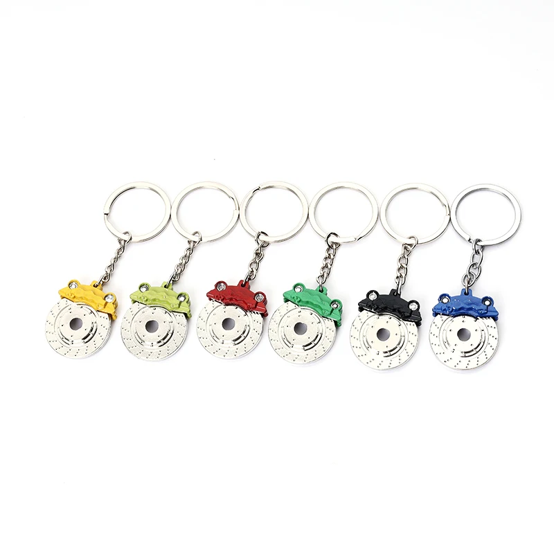 OTOKIT Brake Disc Wheel Caliper Metal Keychain Car Modification Disc Brake Waist Key Ring Trinket Pendant Car Key Buckle Gifts