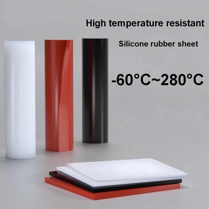 High Temperature Resistant Silicone Rubber Sheet - Red, Black, Translucent - Multiple Thickness Options