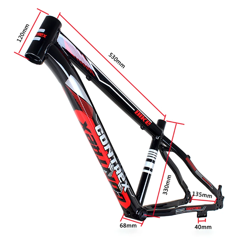 Aluminum Alloy Bicycle Frame Disc Brake Support 21-33 Speed Middle Tube 13in 24in
