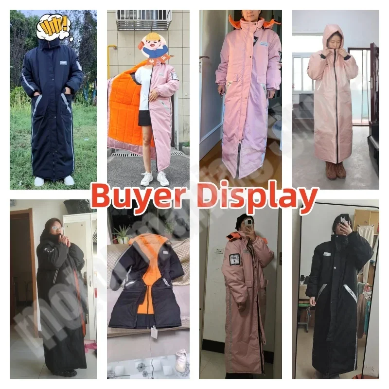 야외용 롱 패딩 코튼 코트, 후드 오토바이 라이딩 방한 코튼 세트, 방수 방풍 담요