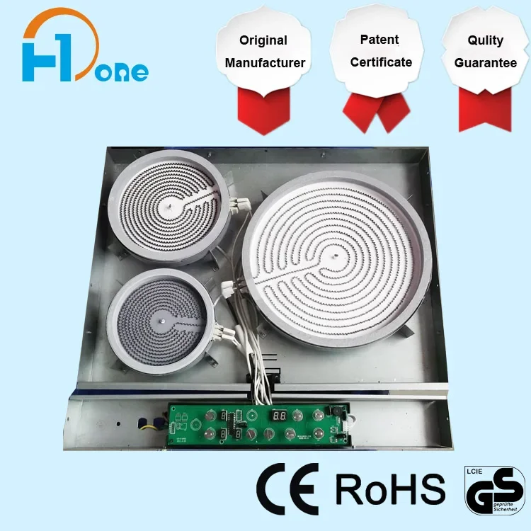 Vitro Ceramic Glass Hob Cooking Appliance 3 Burner Built In Electric Ceramic Cooktop With Three Cooking Zones CE Approval 6