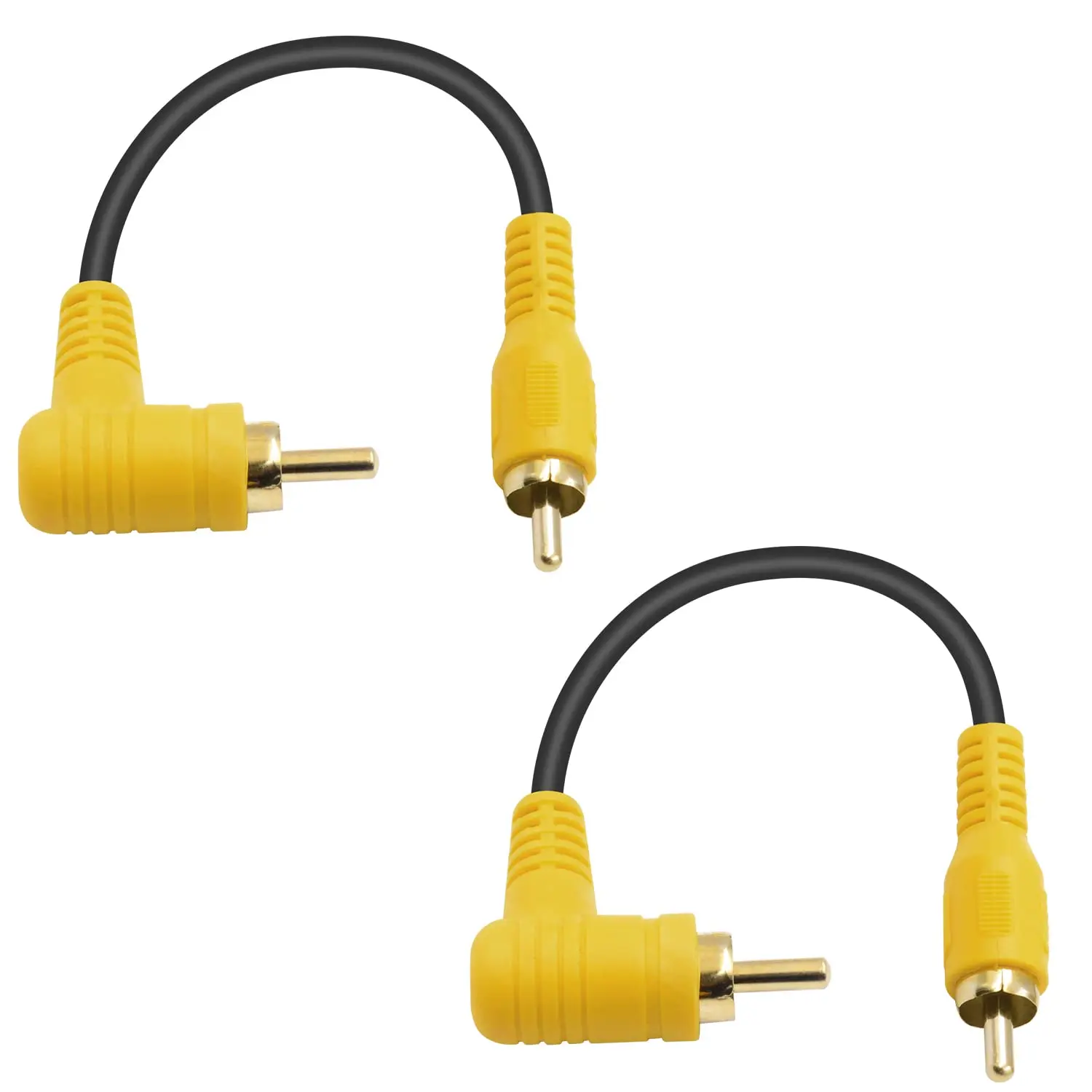 2 Uds Corto 90 Grados RCA Phono Macho A Macho Cable De Audio Est reo 2-uds-corto-90-grados-rca-phono-macho-a-macho-cable-de-audio-est-reo