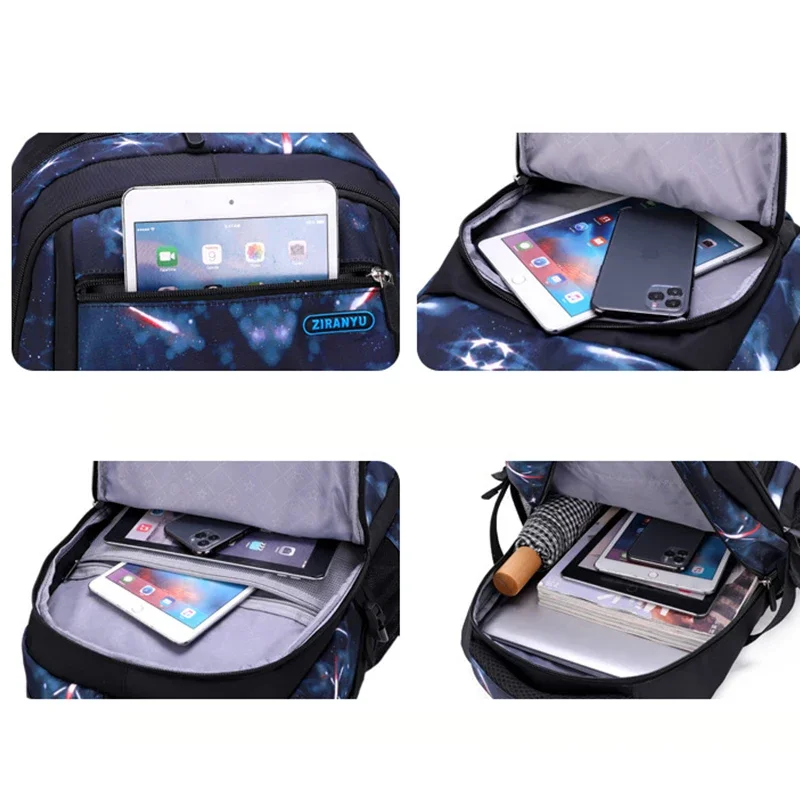 Boys Backpacks 3 Pieces Sets School Bags Large Size Bag For Teenagers Children Knapsack Big Boy Backpack Middle School Students - 5