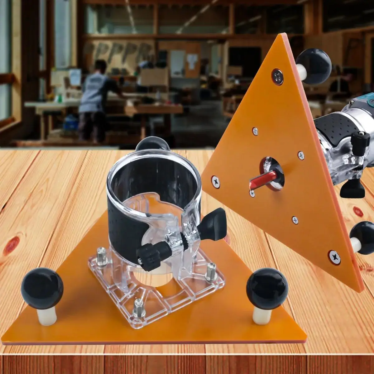 Holzbearbeitung Fräsen Nut Balance Board Flip Plate - Trimmen Maschine Router Basis Dreieckige Platte zum Schlitzen und Anfasen – Detail 1