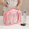 Waterproof Cosmetic Bag Portable Large Capacity Transparent Wash Bag Travel PVC Scrub Cosmetics Storage Bag PU Swimming Bag 2