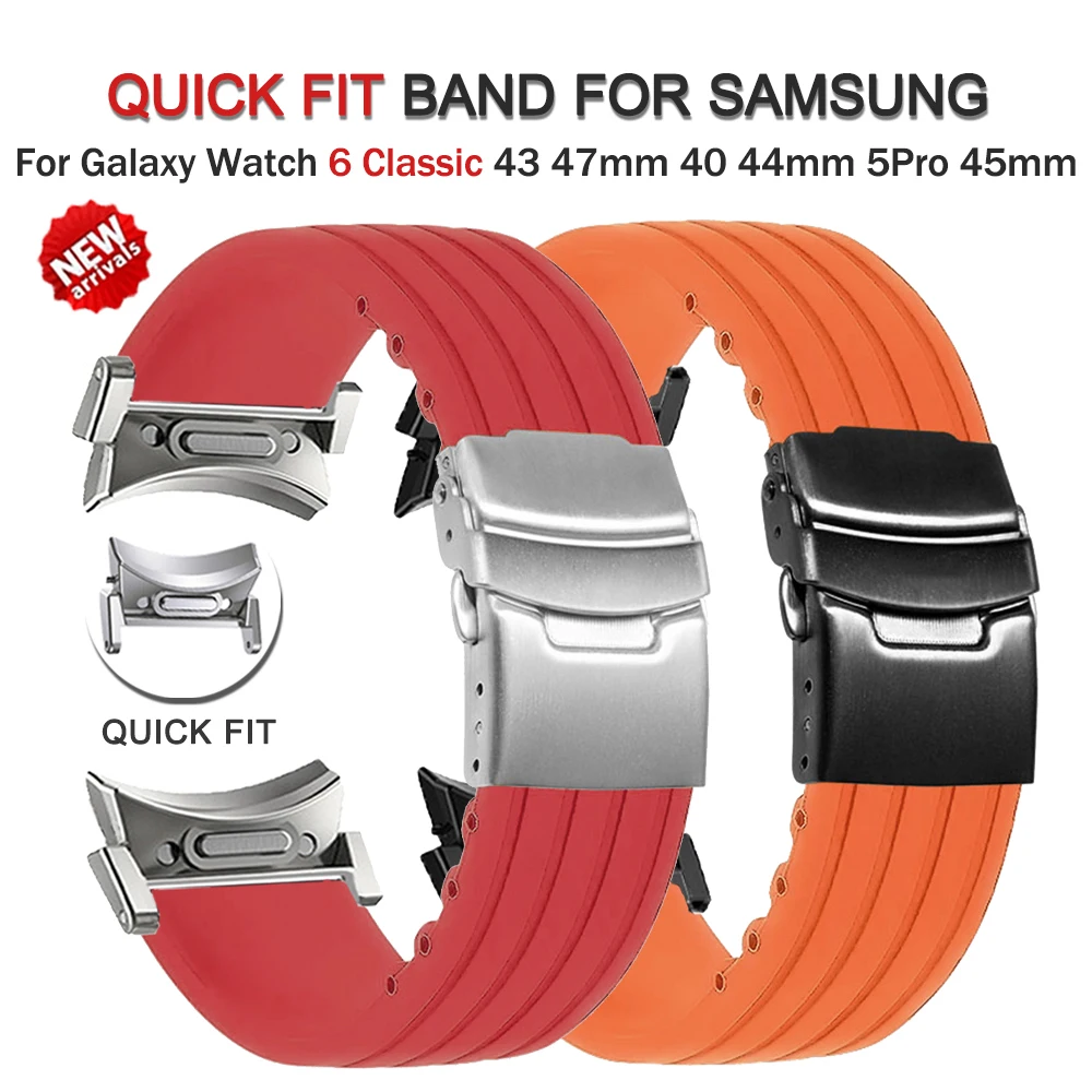  Galaxy Watch 6/5/4 Band 40mm 44mm,for Samsung Galaxy Watch 6  Classic Bands 47mm 43mm/Galaxy 4 Classic 46mm 42mm/watch 5 pro Men  Women,Magnetic Clasp Silicone Sport Strap Wristband Correa Bracelet : Cell