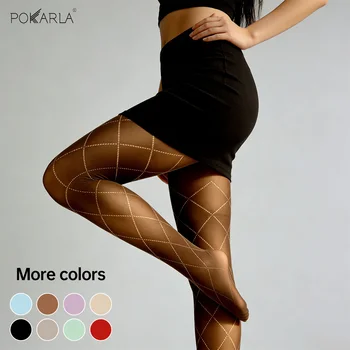 1Piece Vintage Hollow Tights for Women Slimming Hot Girl Leggings Diamond Jacquard Fishnet Hosiery Pantyhose Lolita Stockings 1