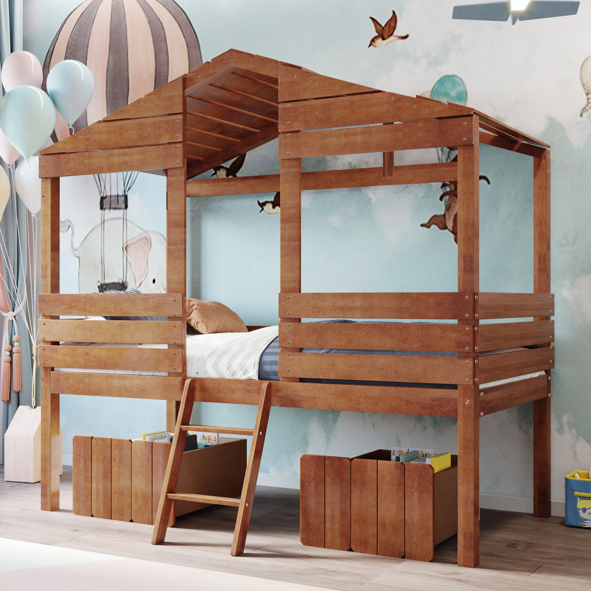 Low loft house bed best sale