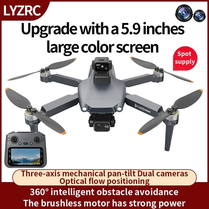 Originale L600 PRO MAX GPS Drone Professionale 3 Assi PTZ HD Doppia Fotocamera Evitamento Ostacoli Motore Brushless 5G WIFI RC Quadcopter - immagine 2